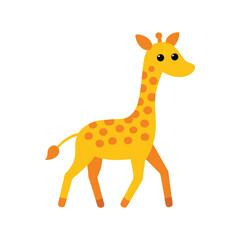 Fototapeta premium baby giraffe walking colour vector illustration