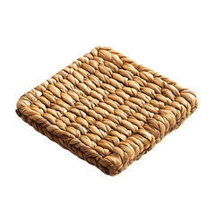 Modern Eco Straw Mat with a Natural Woven Texture Isolated on Transparent Background