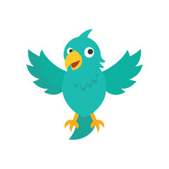 Fototapeta premium parrot chick flapping wings colour vector illustration