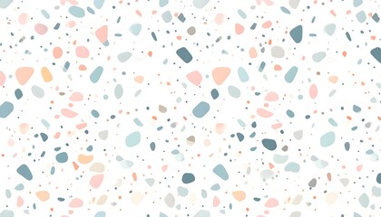 Obraz premium Seamless terrazzo patterns with subtle pastel color chips, soft matte finish — suitable for surface design and packaging