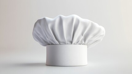 Classic White Chef Hat Isolated on White Background ,  with a clipping path, Culinary preparation action kitchen location chef hat content type professional environment top viewpoint culinary concept.
