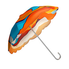 Contemporary Compact Beach Umbrella with a Bold Dig Isolated on Transparent Background