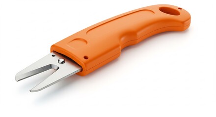 Fototapeta premium Ergonomic Orange Handheld Cutter Sharp Blades. AI Generated