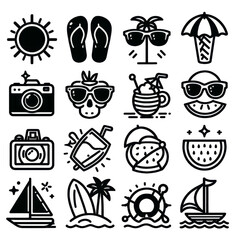 Bold summer vacation illustrations for design