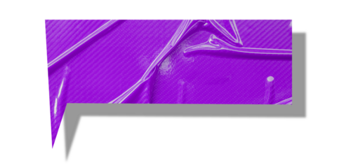 Purple speech bubble crumpled paper isolated on transparent background