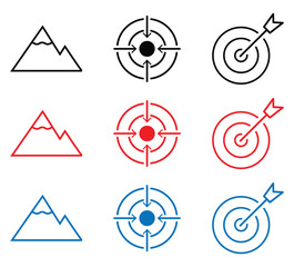 Editable Line Icon Set for Personal Success and Goal Achievement
