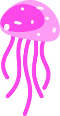 Pink and Magenta Jellyfish Cartoon Vector