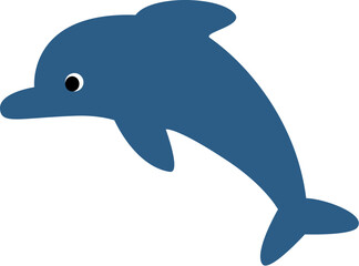 Simple Blue Dolphin Vector Illustration