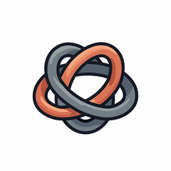 Abstract Intertwined Knot Logo Design: Geometric Shape with Overlapping Elements for Modern Branding and Creative Visual Identity