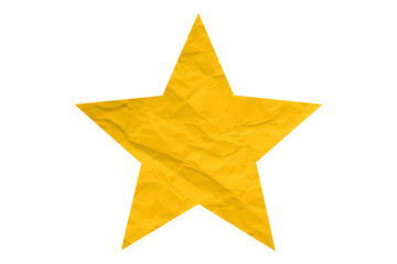 Crumpled yellow star pattern stickers, separated on a transparent background.