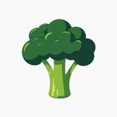 Stylized Broccoli Vector Illustration on White Background for Healthy Eating and Cooking Concepts