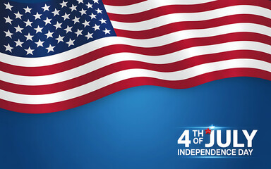 Stylish illustration of the American flag for Independence Day.