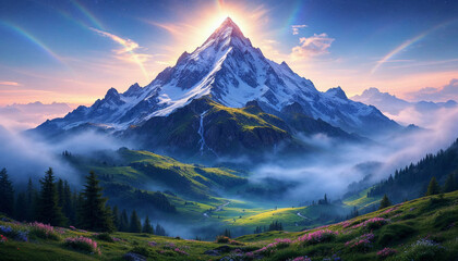 A surreal landscape with moons rising from a desert floor like balloons, pastel sky, gravity-defying atmosphere