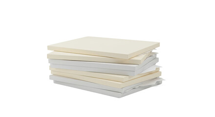 Professional 3D illustration showcasing stacked printer paper packs, cleanly isolated on a white background. Suitable for print and office themes.