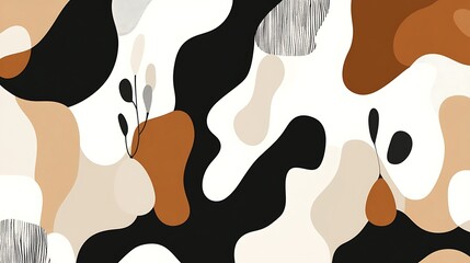 Abstract shapes with earthy tones.