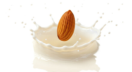 A pristine fresh almond nut, showcasing its natural texture. Perfect for healthy snacks, baking ingredients, and general food photography.