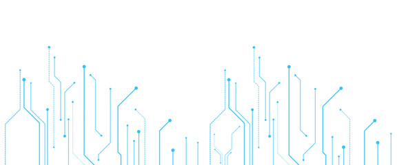 Vector digital technology circuits blue lines abstract technology geometric background