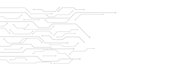 Vector digital technology circuits grey lines abstract technology geometric background