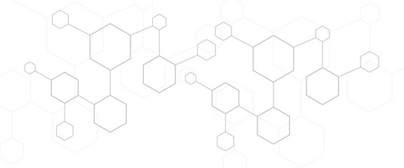 Vector new style grey technology background with hexagons
