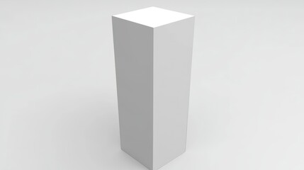 Geometric Minimalism: An Abstract White Pedestal Against a Light Background