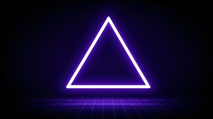 Neon purple triangle shape on a dark background.