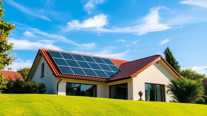 solar panels on a roof