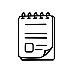 note icon vector, line style icon