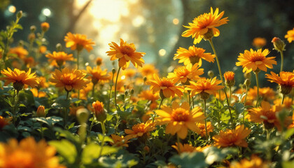 A futuristic garden with bioluminescent plants growing upside-down from the sky, a person meditating at the center, neon and nature fusion