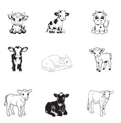 Group cow vector design