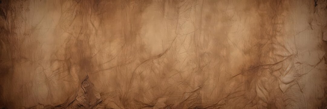 Deep brown, heavily textured paper showing significant age and discoloration , texture background, photo, dark