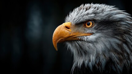 Obraz premium Captivating Gaze: A Majestic Bald Eagle Portrait Showcasing Power and Grace