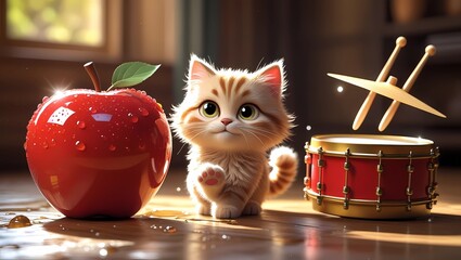 cat and christmas decoration