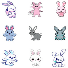 Rabbit Colour Vector Images