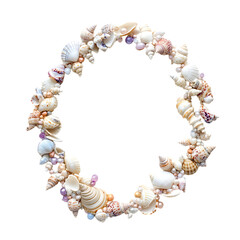 Artistic Shell Necklace with Freeform Design Isolated on Transparent Background