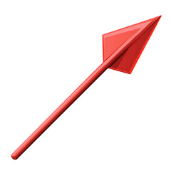 Modern Arrow with Sharply Defined Edges in Bold Red Isolated on Transparent Background