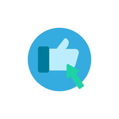 Thumbs Up Approval Icon with Arrow for Web Design and User Interface