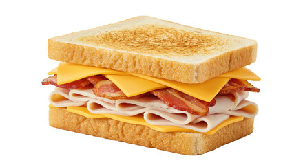 A dynamic image of a delicious sandwich seemingly flying, isolated on a white transparent...