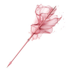 Artistic Arrow with Dynamic Motion in Soft Rose Isolated on Transparent Background
