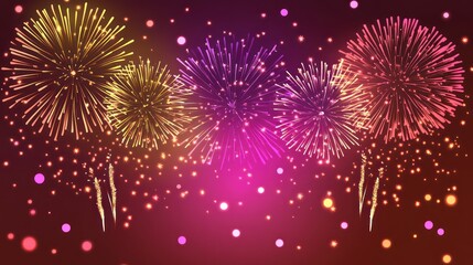 Festive Fireworks Night Sky Celebration Background