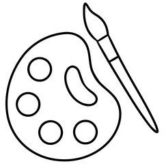 palette and brushes icon illustration