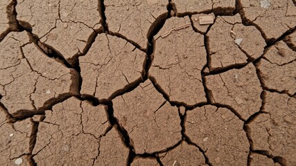 Fototapeta premium Soil cracking, Cracked ground, dry cracked earth, soil cracked texture 
