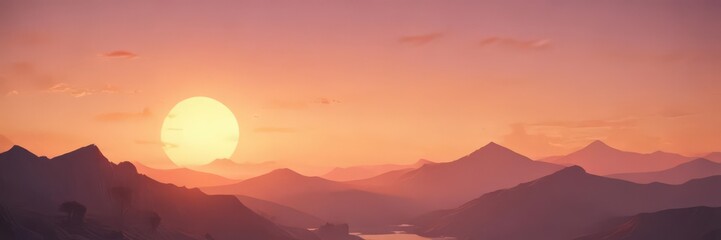 Faded paper, stylized sunset; soft gradients, vintage feel ,  pink,  old,  art