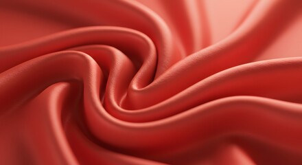 Fototapeta premium Close-up of swirling coral silk fabric