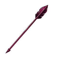 Contemporary Arrow with Clear Vectors in Rich Plum Isolated on Transparent Background