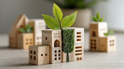 Plant growing out of a block symbolizing resilience and new growth in a local economy focused on empowerment and progress