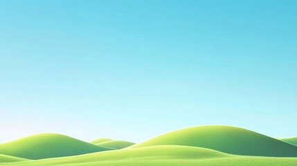 Obraz premium Serene Green Hills Under a Clear Blue Sky: A Pastoral Landscape