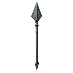 Sleek Arrow with Refined Details in Slategrey Colou Isolated on Transparent Background