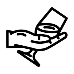 wine tasting summer spend time line icon vector illustration