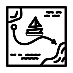 sailing trip summer spend time line icon vector illustration