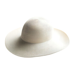 Elegant Wide Brim Sun Hat with Smooth Graceful Curves Isolated on Transparent Background